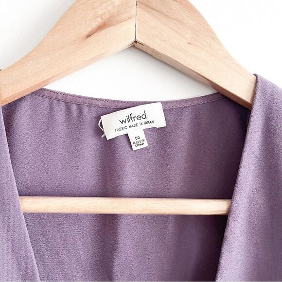 Wilfred Silk Vignette Dress Lilac Purple Sleeveless Women's 00 Mini V-Neck - Picture 5 of 10